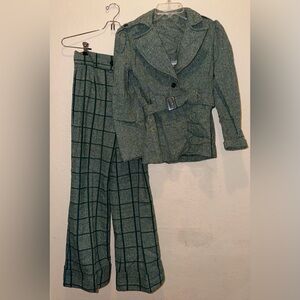Vintage 1960’s jacket and pant set Plaid Tweed slacks and Blazer